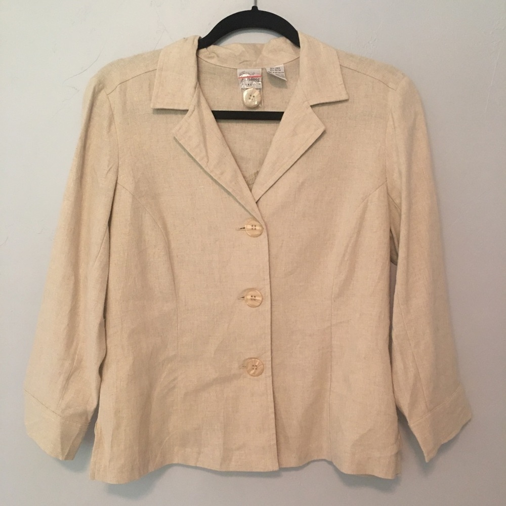 Giorgio Fiorlini Linen Career Jacket - Size 8